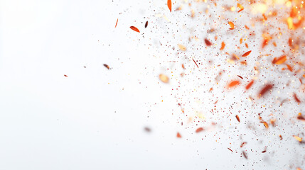 Wall Mural - A white background with particles or elements randomly drifting in space. 