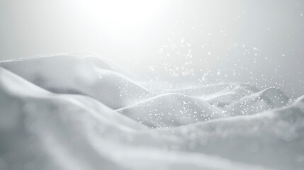 Wall Mural - A white background with particles or elements randomly drifting in space