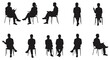 © MIRAJ02 - Silhouettes of people sitting in various poses on chairs in two rows
