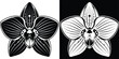 © merry - Elegant orchid flower design in black and white, perfect for modern branding and artistic projects