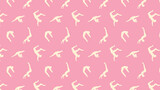 Tumbling gymnastics vector pattern