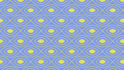 Wall Mural - Seamless Geometric Eye Pattern in Yellow and Blue