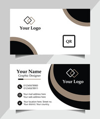 Modern professional business card design with qr code and logo