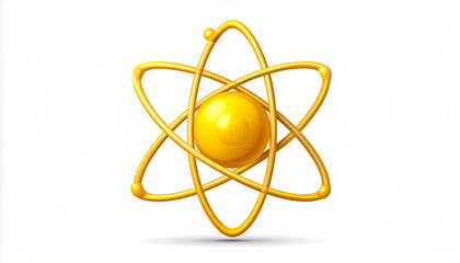 A detailed golden atom illustration, representing the fundamental building block of matter.
