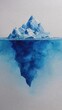 © Newstep - A watercolor depiction of an iceberg, showcasing its majestic peak above water and a vast, hidden portion below the surface.