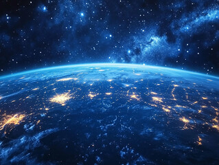 Minimalist Cosmos: Earth’s Silhouette Against Deep Starry Sky