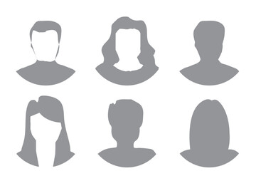Poster - profile id male female grey vector design