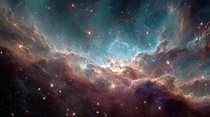 High-definition cosmic wallpaper showing star clusters, colorful nebulae, and distant galaxies, designed as a visually striking space background for digital and print use.