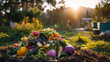 © Nattapol - Expired organic bio waste mix vegetables and fruits huge compost