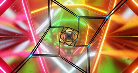 Wall Mural - a dynamic display of swirling, colorful geometric shapes creates an eye catching, immersive environm