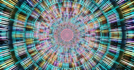 Wall Mural - colorful lines and patterns radiate from the center, creating a mesmerizing visual loop that capture