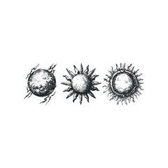 Wall Mural - Celestial bodies with radiating light and energetic bursts