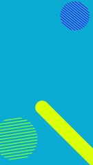 Wall Mural - animation of neon abstract shapes moving on blue background