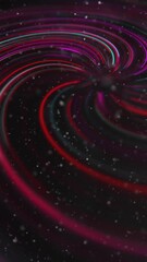 Sticker - animation of colourful spiral shapes on black background