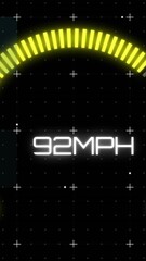 Sticker - animation of white spots and speedometer on black background