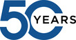 © Safwan Creatives - Bold blue number 50 with the word years inside the zero celebrating a golden anniversary or milestone achievement