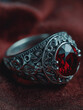 © Sai Tunyee - Vintage ruby ring beautiful luxurious gem set ornate gold elegant jewellery design.