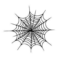 A macro vector of an intricate spiderweb glistening with dewdrops in nature, capturing the delicate Halloween of the spider's trap