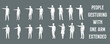 © MkJutt - Architectural Drawings people gesturing with one arm extended vector illustration, front view, human person Minimal style hand drawn. Sections, Elevations, Floor Plans