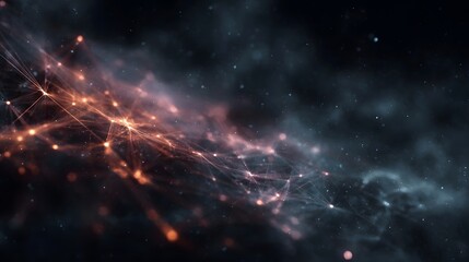 Wall Mural - glowing cosmic network of digital lines across a space backdrop