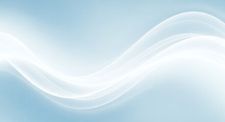 Canvas Print - abstract flowing white waves on a light blue background