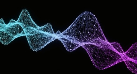 Canvas Print - abstract network visualization with gradient colors on black