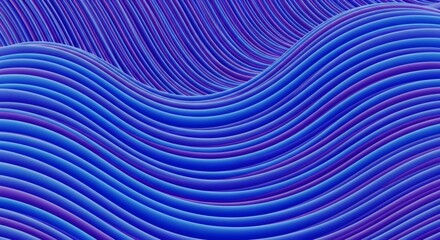 Canvas Print - abstract wavy lines of blue and purple