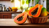 pieces of papaya on a basket