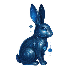 Wall Mural - PNG Celestial rabbit adorned with stars.