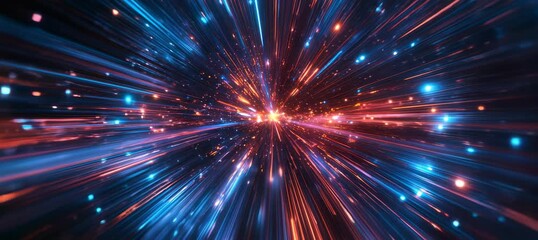 Wall Mural - hyperdrive light speed travel. space warp time future teleport. generative video ai technology.