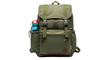 © Aline - Isolated Green Canvas Backpack with Water Bottle