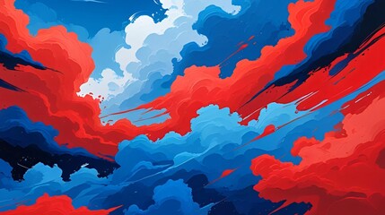 Wall Mural - 
blue and red background