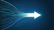 © syed - Dynamic digital stream converges into a powerful white arrow symbolizing innovation and forward momentum