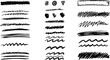 © DesignVectX - Black Hand Drawn Brush Stroke Vector Set with Various Textures and Styles