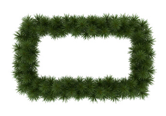 Wall Mural - Green foliage frame isolated on transparent background