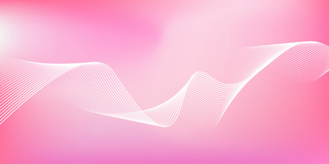 Wall Mural - abstract pink gradient background with shining lines waves. minimalist background for banner, poster