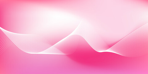 Wall Mural - abstract pink gradient background with shining lines waves. minimalist background for banner, poster