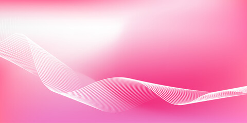 Wall Mural - abstract pink gradient background with shining lines waves. minimalist background for banner, poster