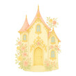 © Rawpixel.com - PNG Whimsical pastel fairy tale cottage.