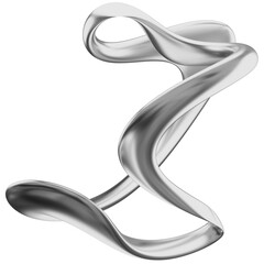 3D Chrome Metallic Ματ Abstract Shape Objects, 3d rendering aluminum gradient shape design element, futuristic, shiny design
