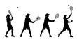 © Paul Studio - Silhouette sequence of a tennis player serving a ball, showing different stages of the serve motion.