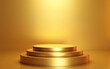© shu - Golden podium and stage background for e-commerce sale promotion. High quality