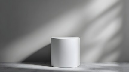 Wall Mural - white cylindrical podium with soft shadows and lighting