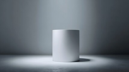 Wall Mural - minimalist white cylinder podium with soft shadows