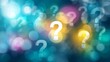 © suyu - Blurred defocused background with multiple question marks floating in abstract space, symbolizing confusion, doubt, curiosity, problem solving, brainstorming, thinking, uncertainty and idea concepts