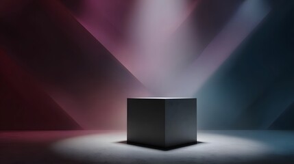 Wall Mural - Geometric podium in abstract lighting setup