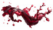 © Gomez - Red wine splash mid-air with realistic texture, isolated on a white background