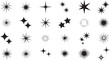 © Mst - A collection of black and white starburst and sparkle graphic elements