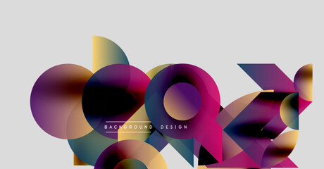 Wall Mural - abstract colorful shapes overlap, creating dynamic visual composition. modern design elements sugges