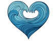 © Vektor - Heart shaped ocean waves illustration, a romantic symbol of love and nautical design